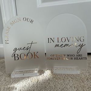 Wedding signs - guest book and in loving memory